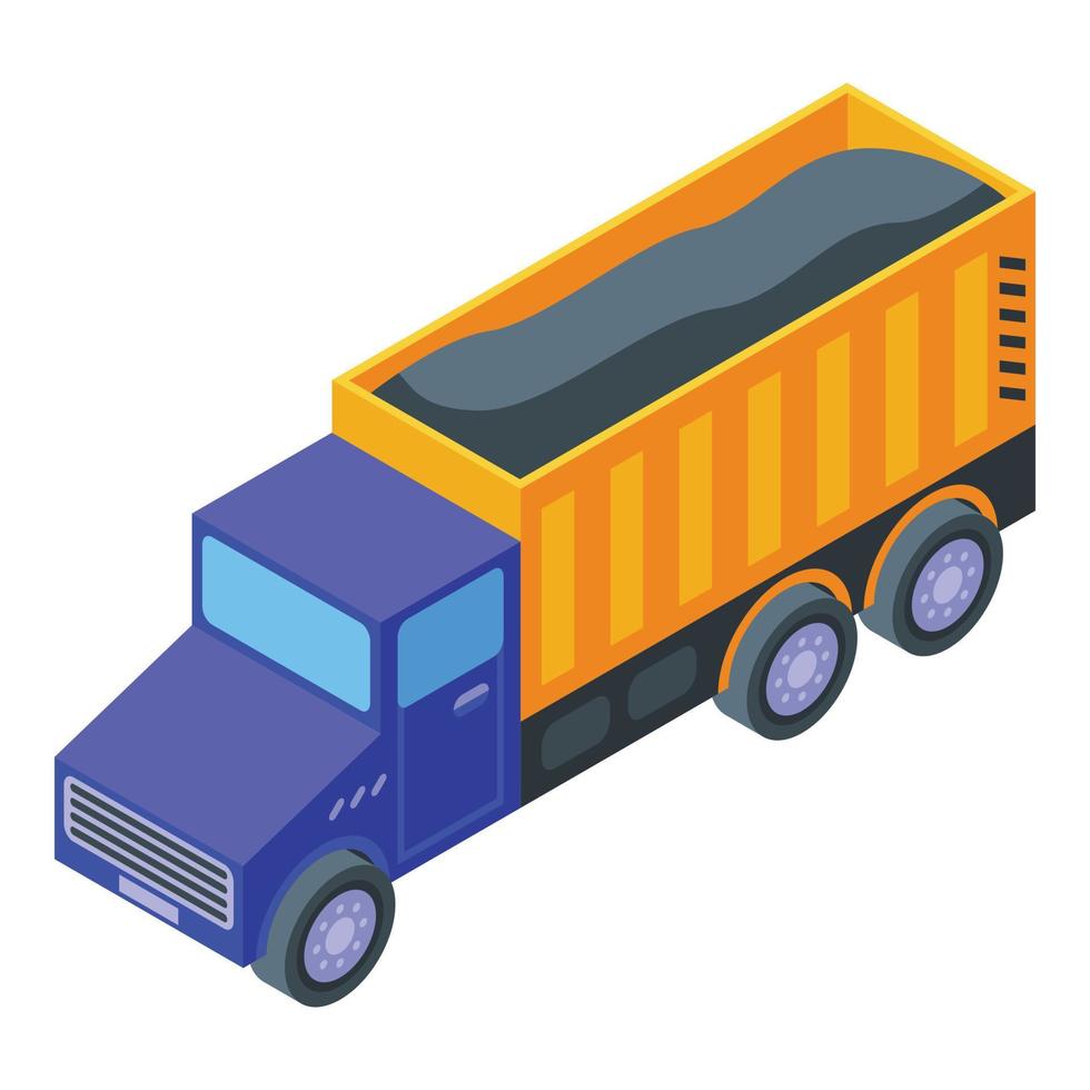 Truck tunnel icon, isometric style vector