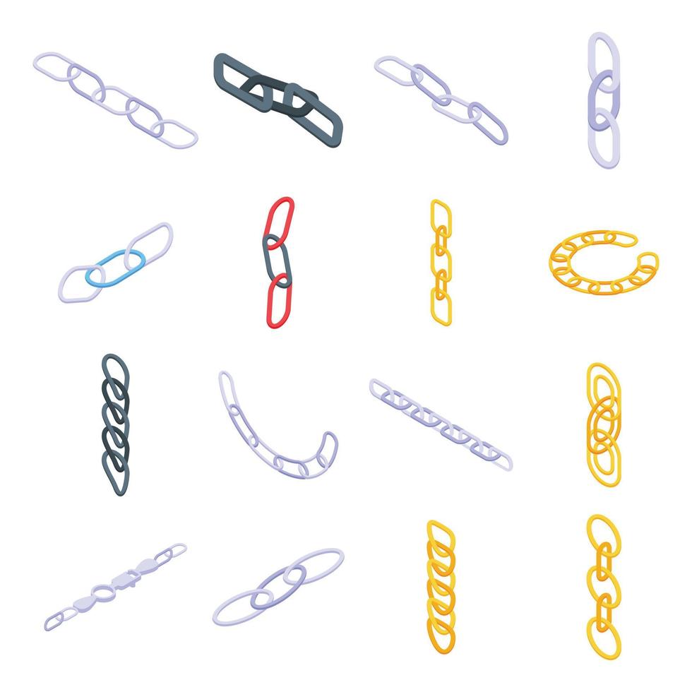 Chain link icon, isometric style vector