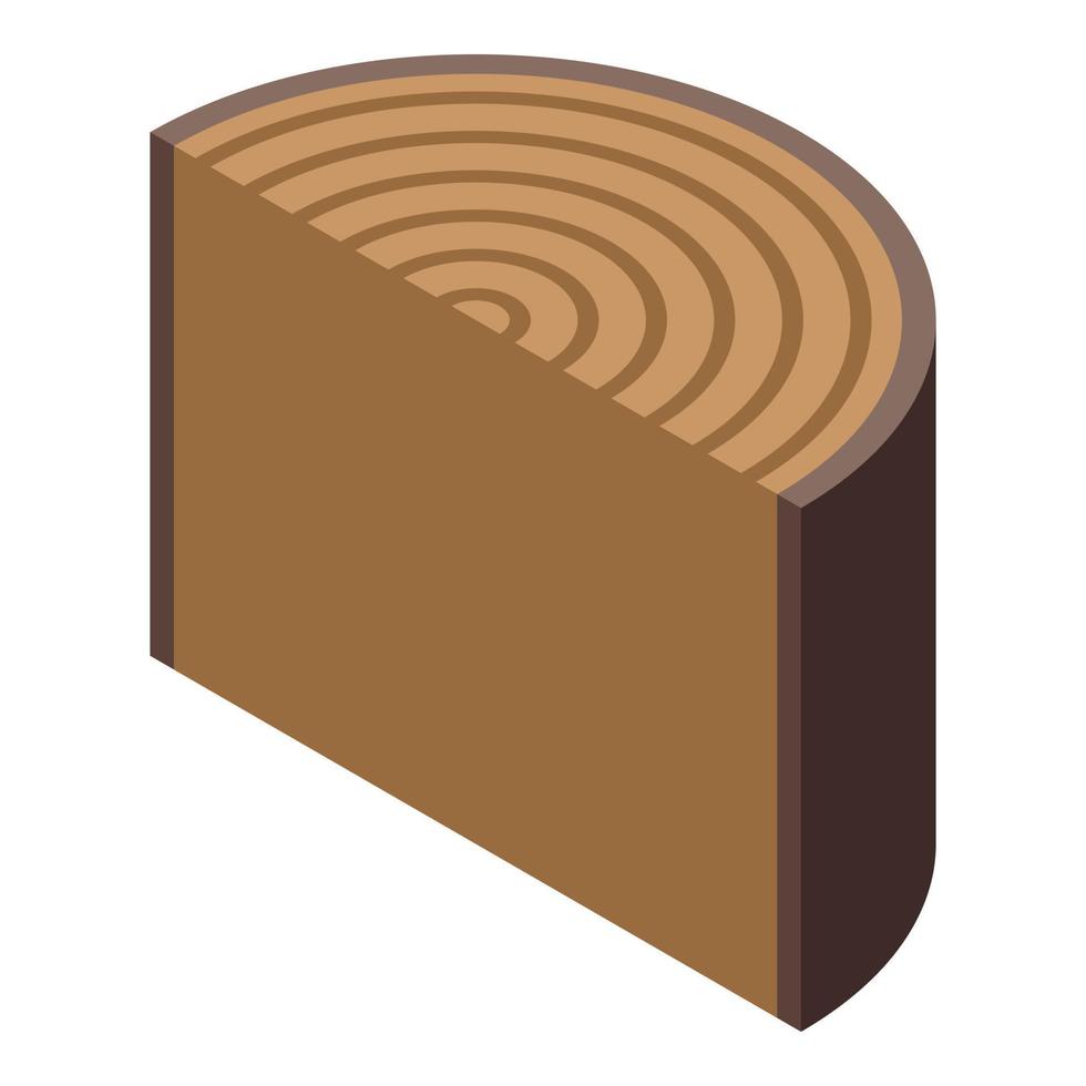 Half trunk tree icon, isometric style vector