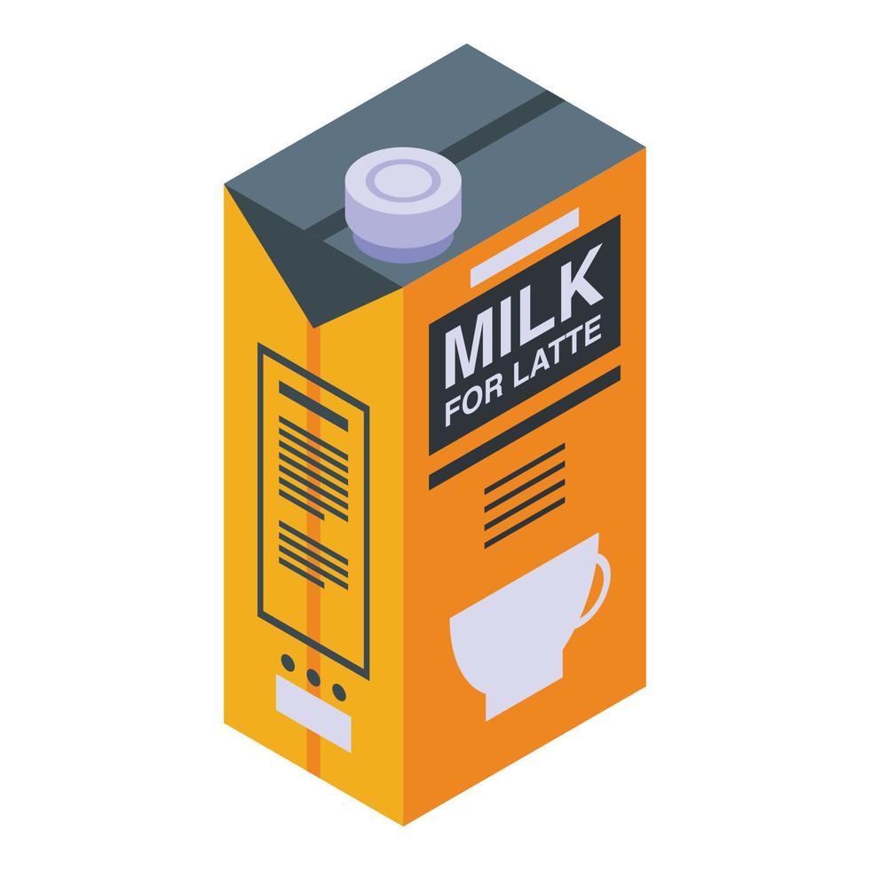 Milk for latte icon, isometric style vector