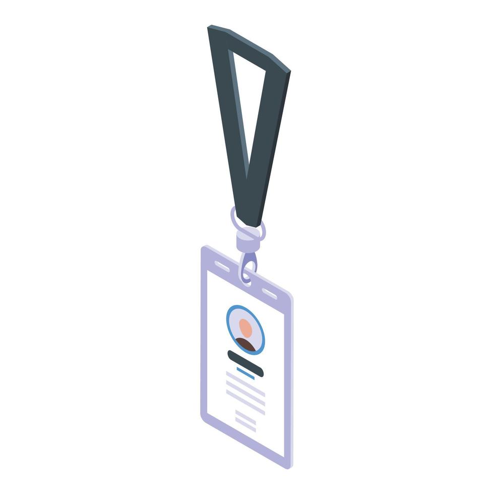 Plastic id card icon, isometric style vector