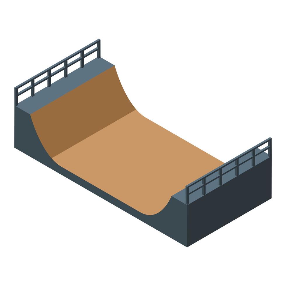 Extreme sport ramp icon, isometric style vector