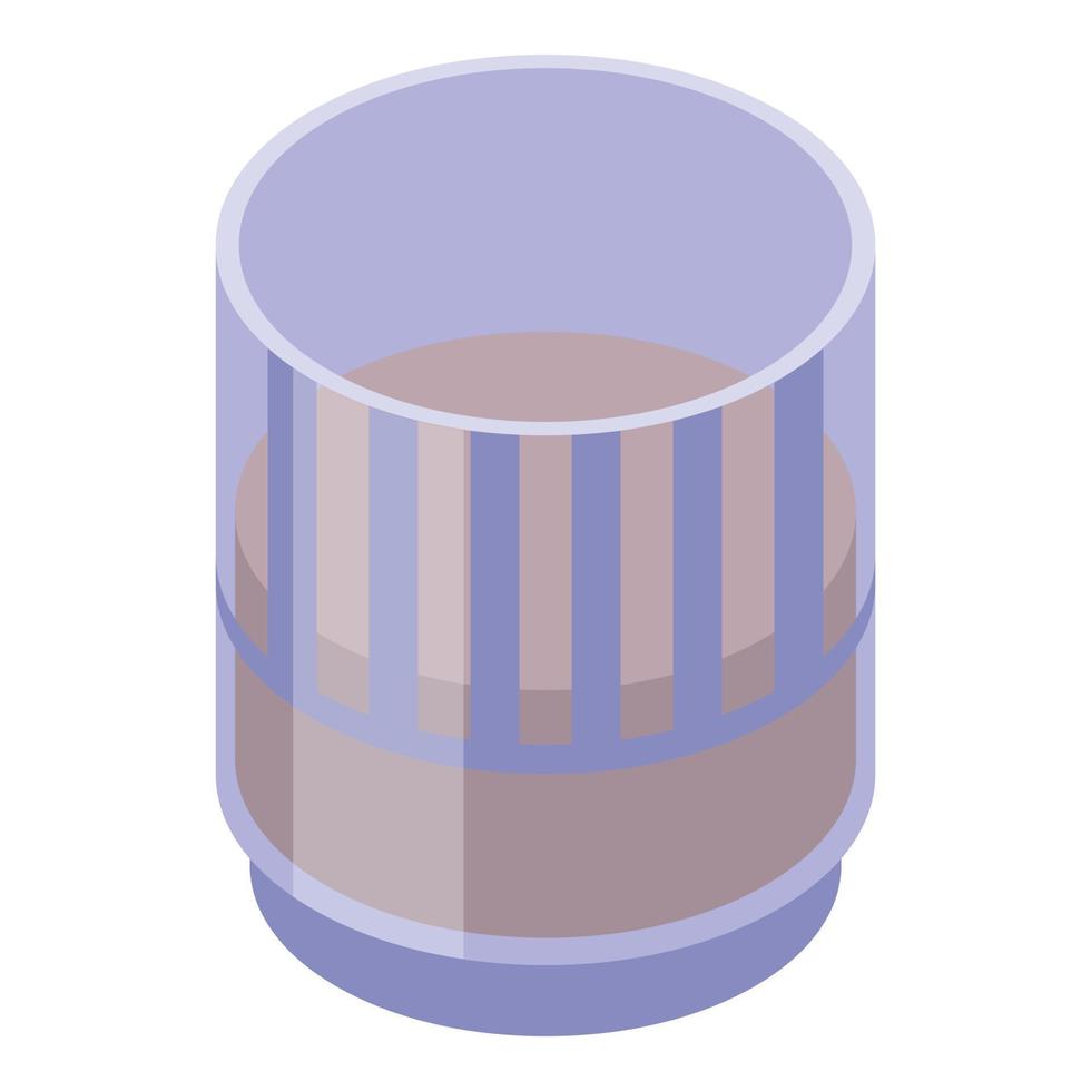 Bourbon glass icon, isometric style vector