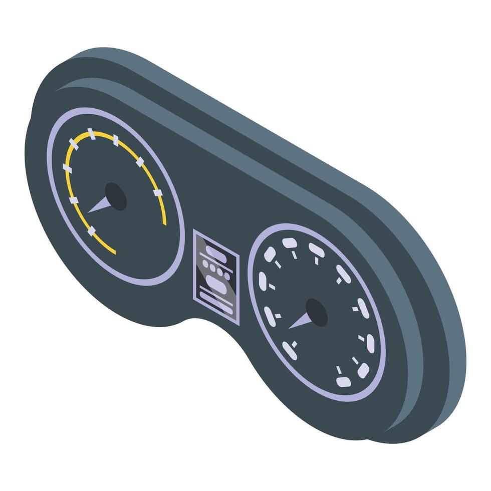 icono del salpicadero del coche del sistema, estilo isométrico vector