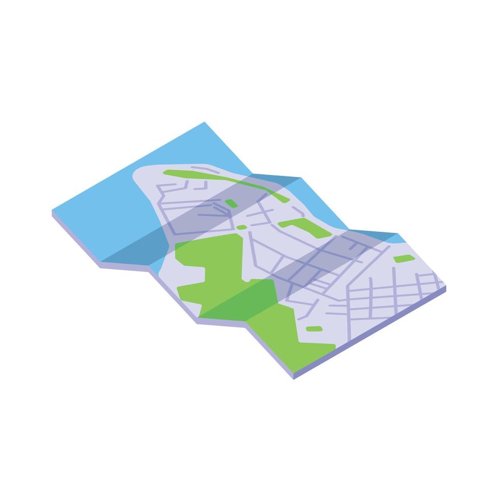 Travel trip map icon, isometric style vector