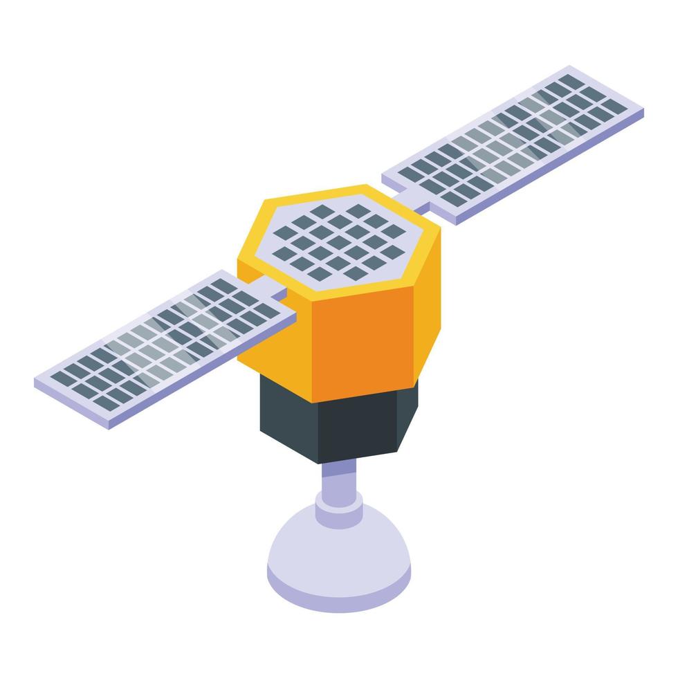 Weather satellite icon, isometric style vector