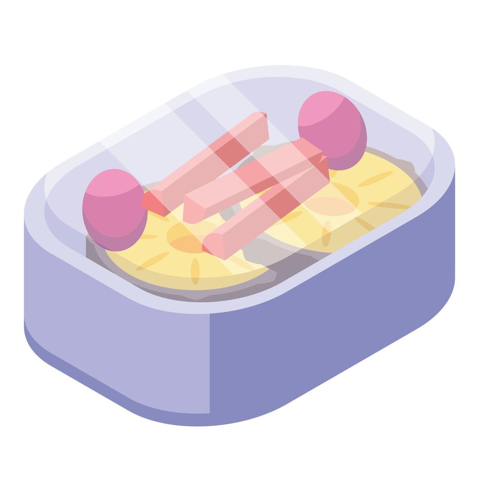 Plane food icon, isometric style vector