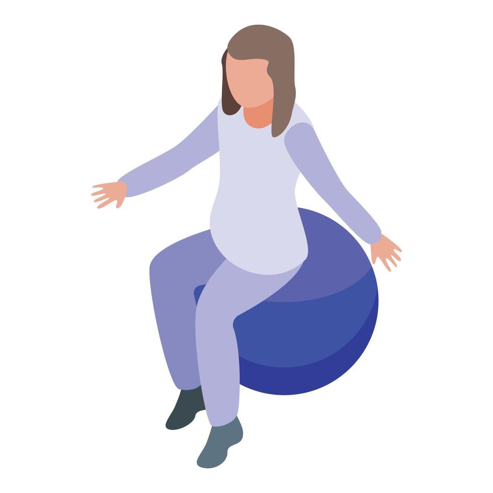 Exercise fitness ball icon, isometric style vector