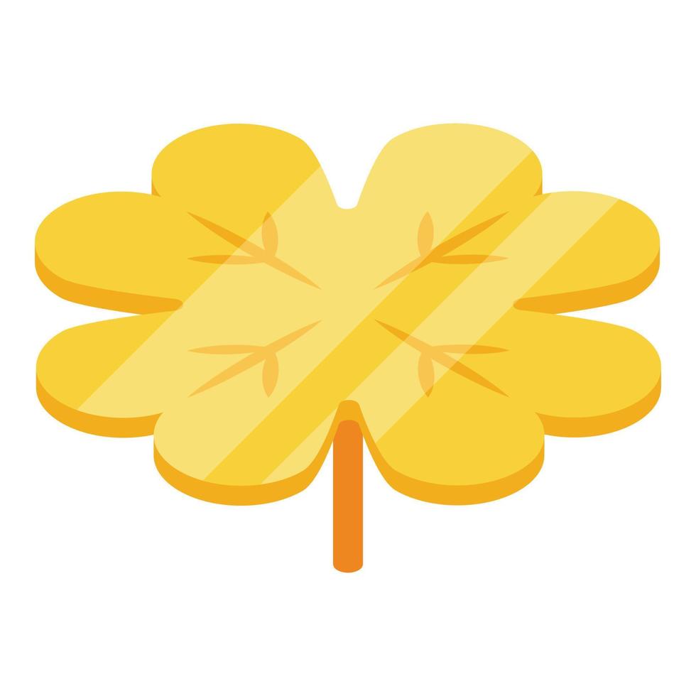 Golden clover icon, isometric style vector