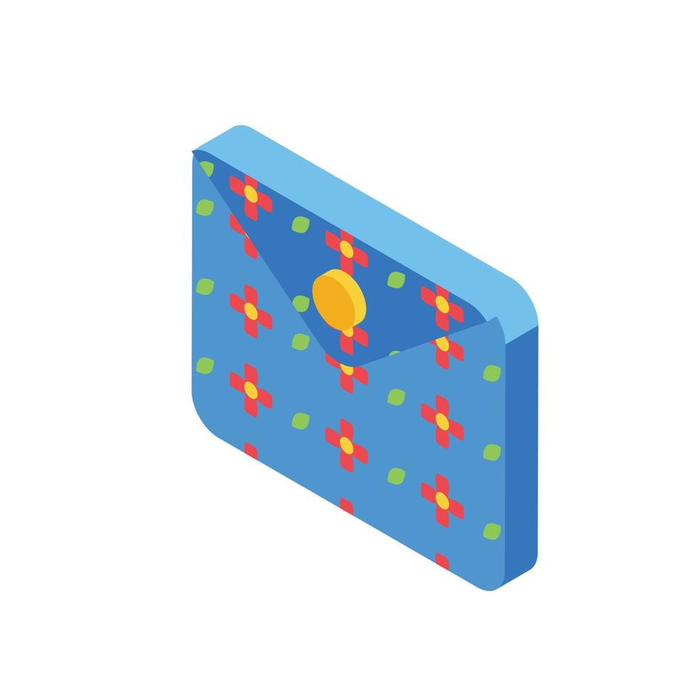 Gift lucky bag icon, isometric style vector