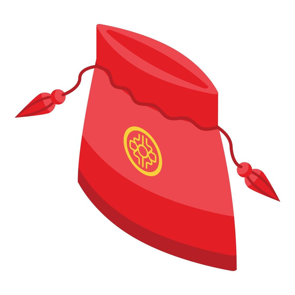 Good lucky bag icon, isometric style vector