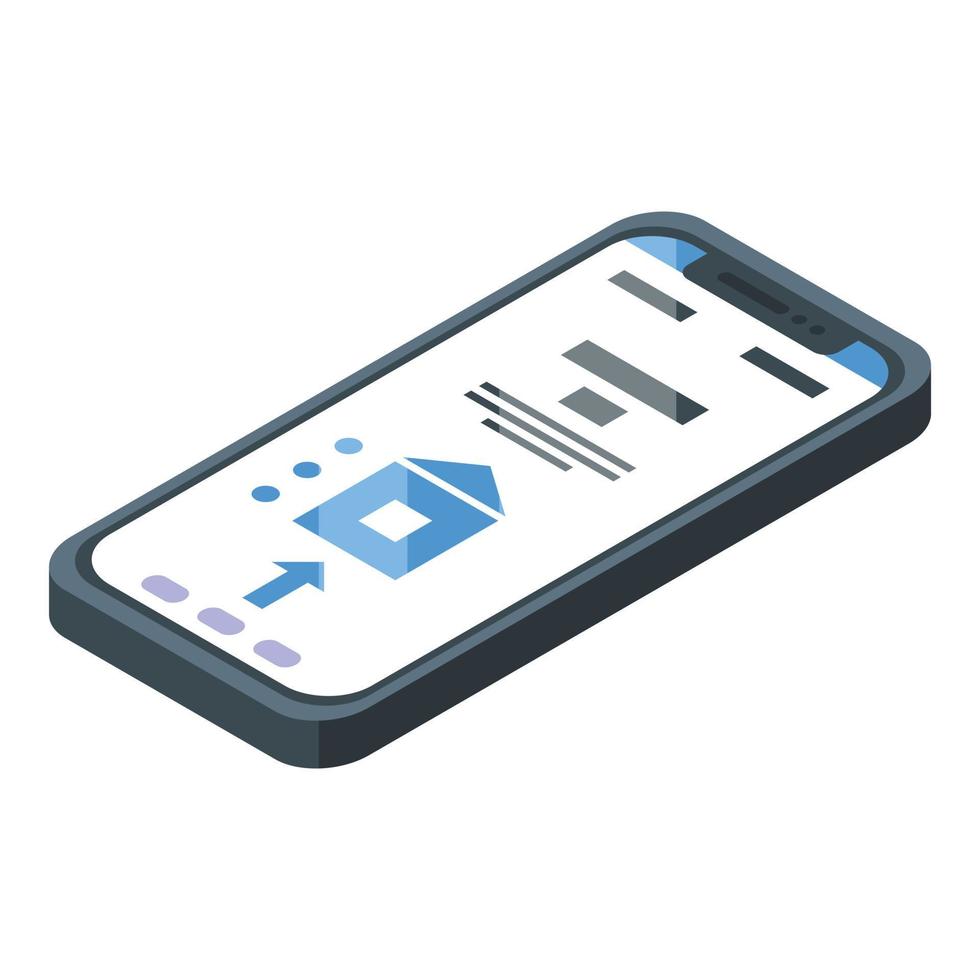 Smart home app icon, isometric style vector