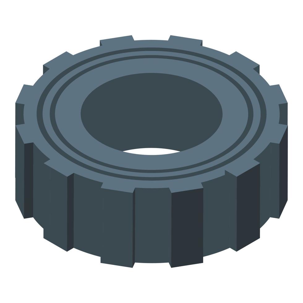 Tire physical activity icon, isometric style vector
