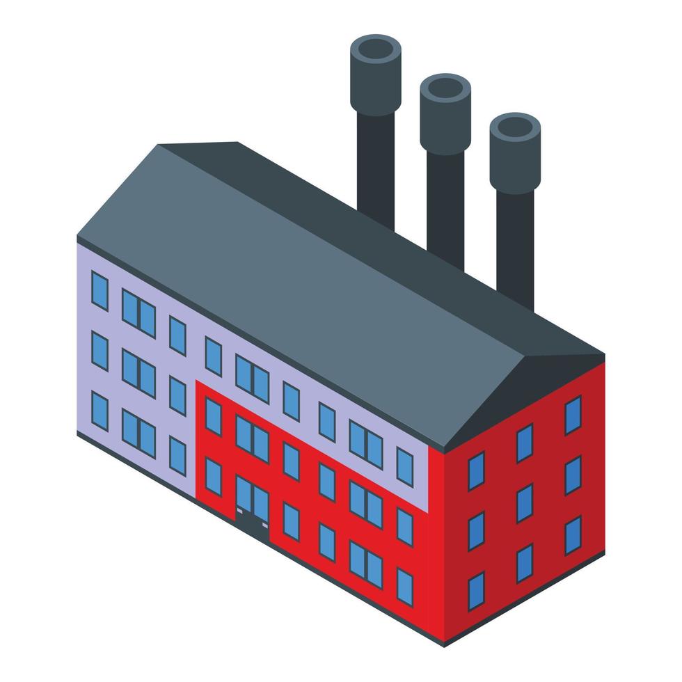 City factory icon, isometric style vector