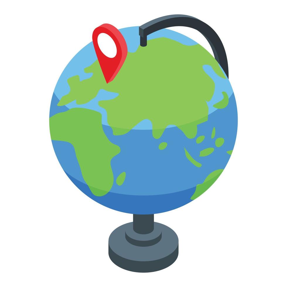 School globe icon, isometric style vector
