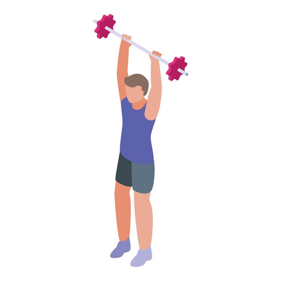 Gym barbell exercise icon, isometric style 15648401 Vector Art at Vecteezy