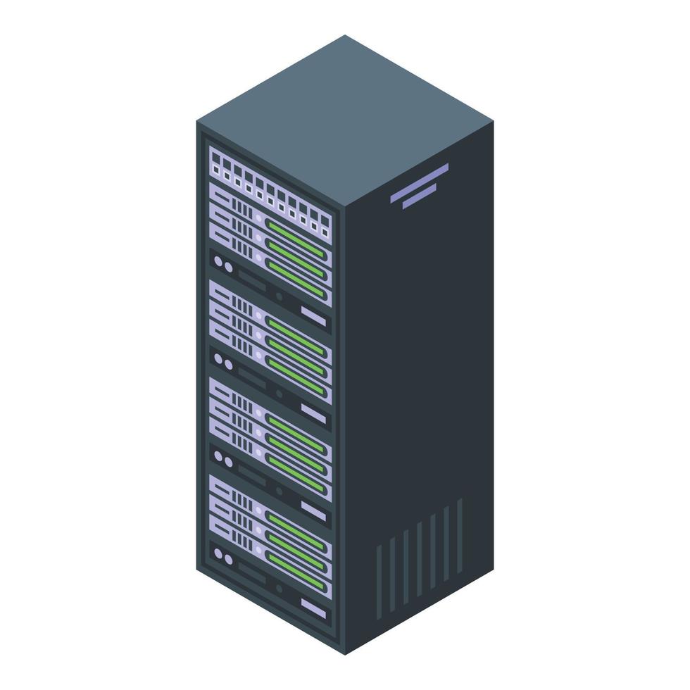 Customer database server infrastructure icon, isometric style vector