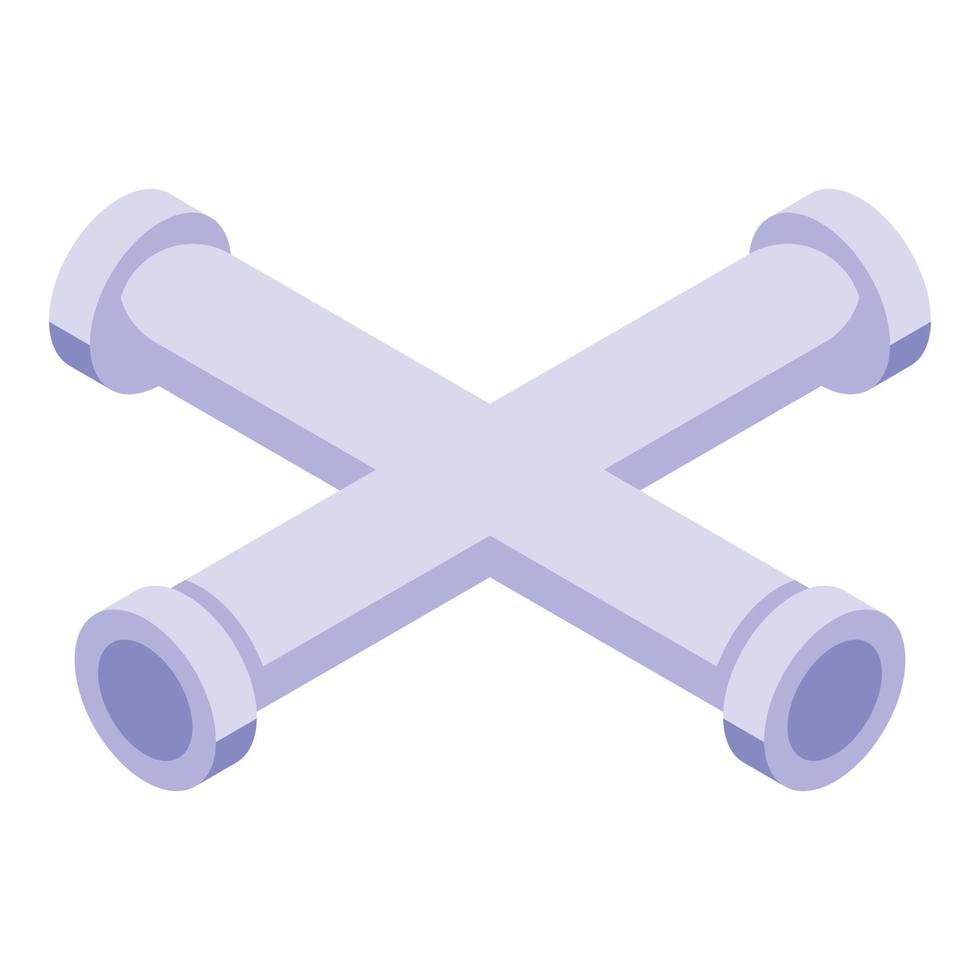 Sewer cross pipe icon, isometric style vector