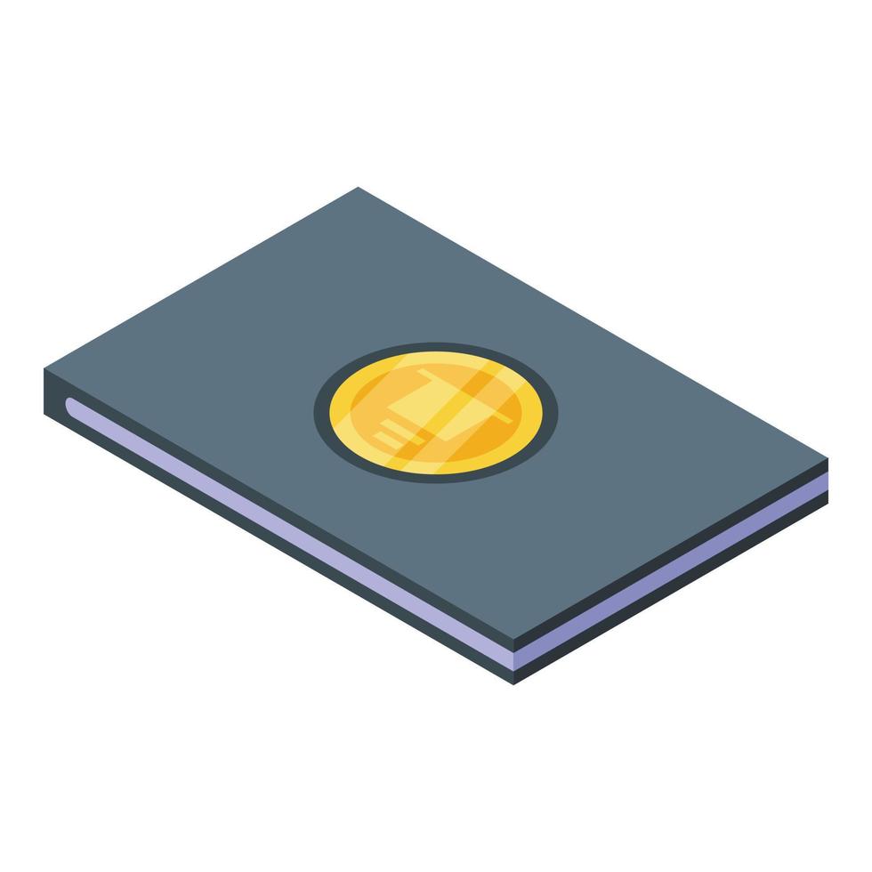 Master degree icon, isometric style vector