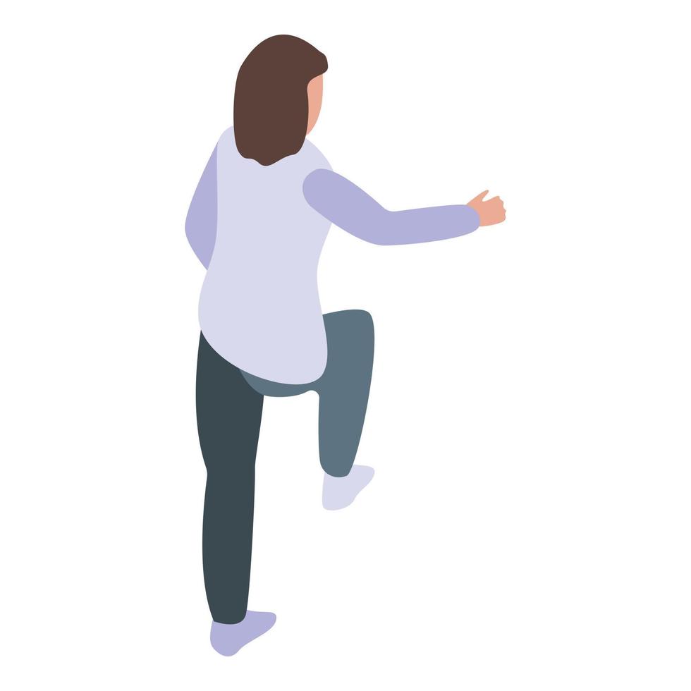 Physical therapist exercise icon, isometric style vector