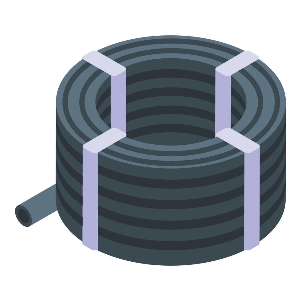 Plastic pipe roll icon, isometric style vector