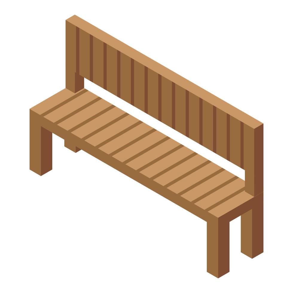 Park bench icon, isometric style vector