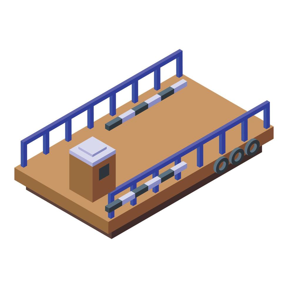 Ferry bridge icon, isometric style vector