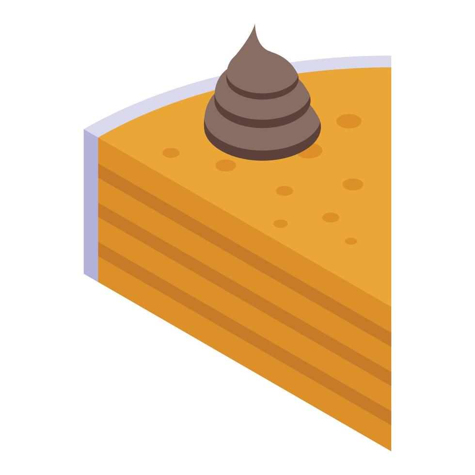 icono de pastel de crema de chocolate, estilo isométrico vector