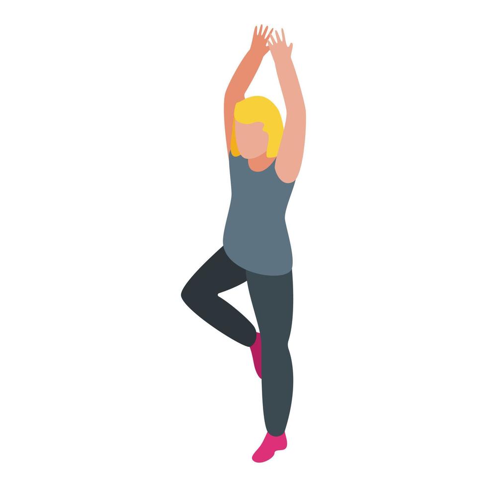 Yoga activity icon, isometric style vector