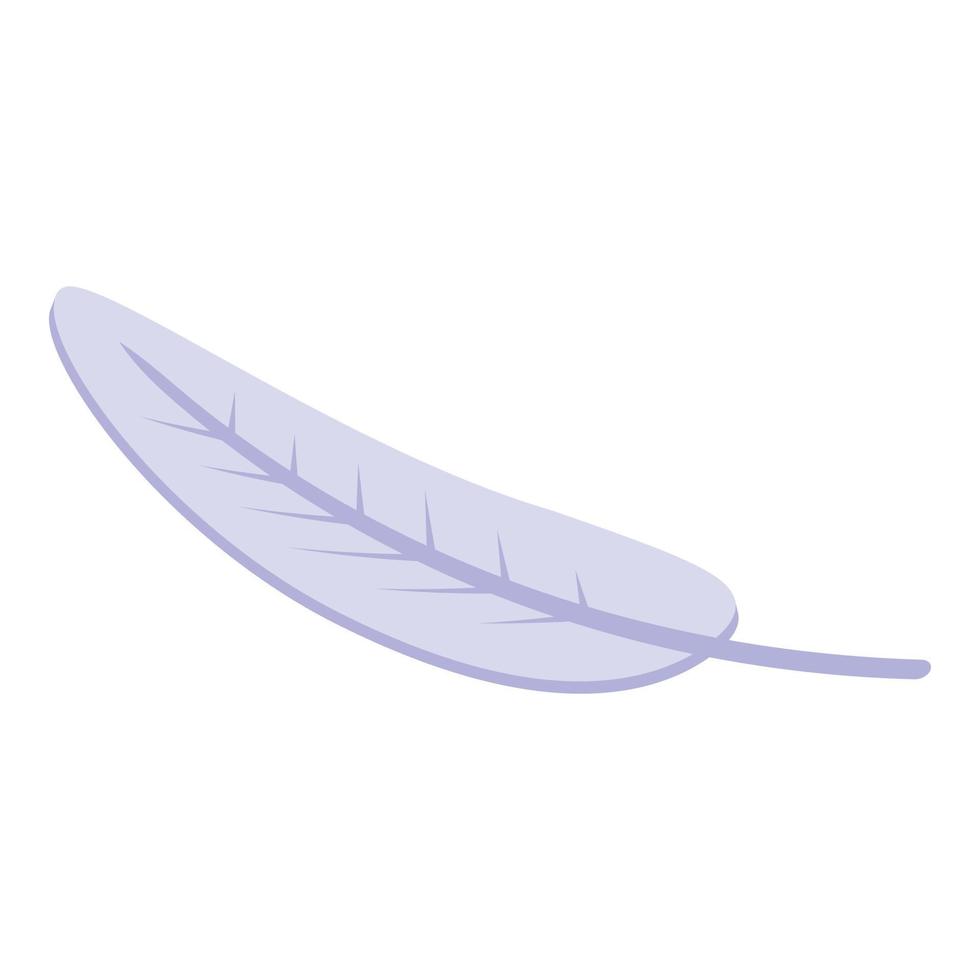 White feather icon, isometric style vector