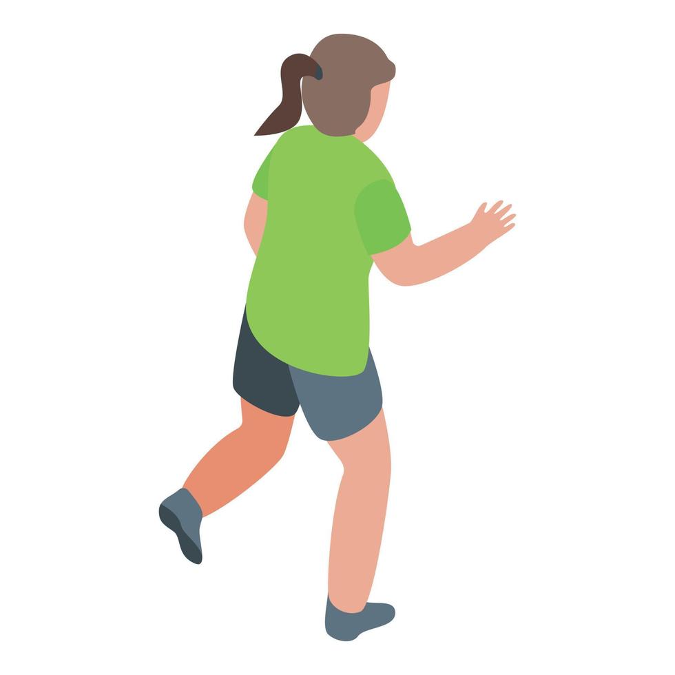 Girl soccer player icon, isometric style vector