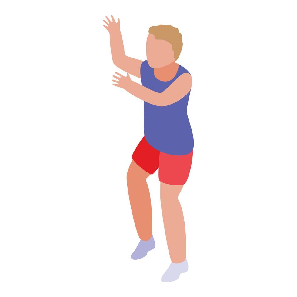 Kid basketball game icon, isometric style vector