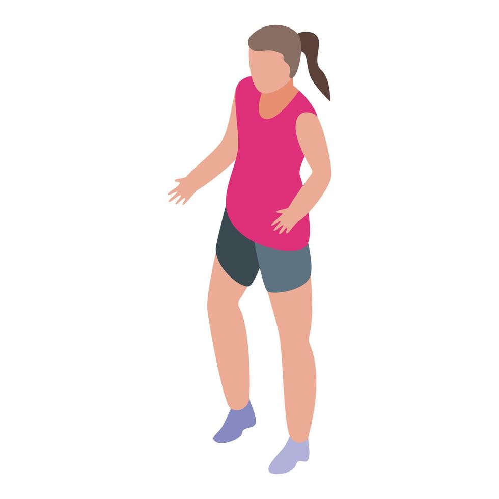 Girl basketball player icon, isometric style vector