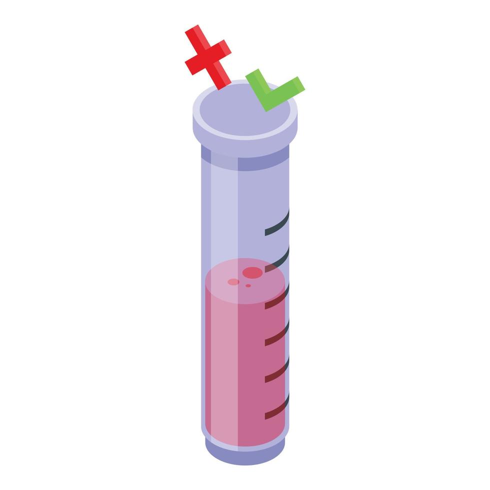 School test tube icon, isometric style vector