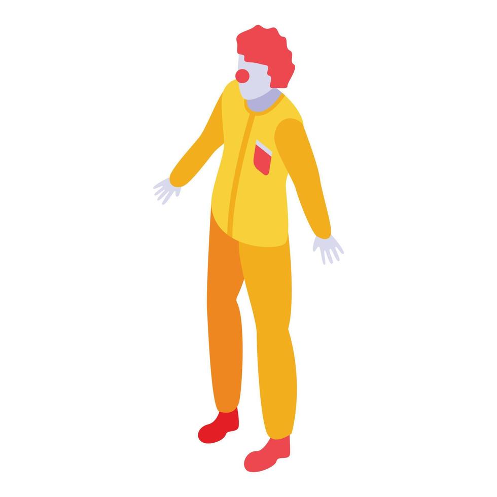 icono de hombre payaso, estilo isométrico vector