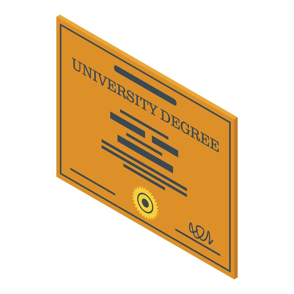 Study degree icon, isometric style vector