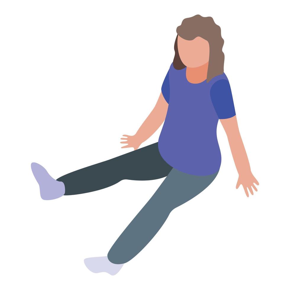 Girl therapist exercise icon, isometric style vector