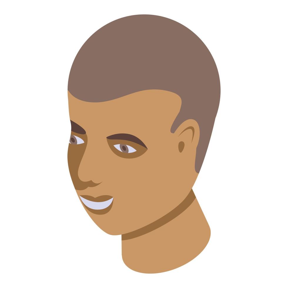 Smile teen boy icon, isometric style vector