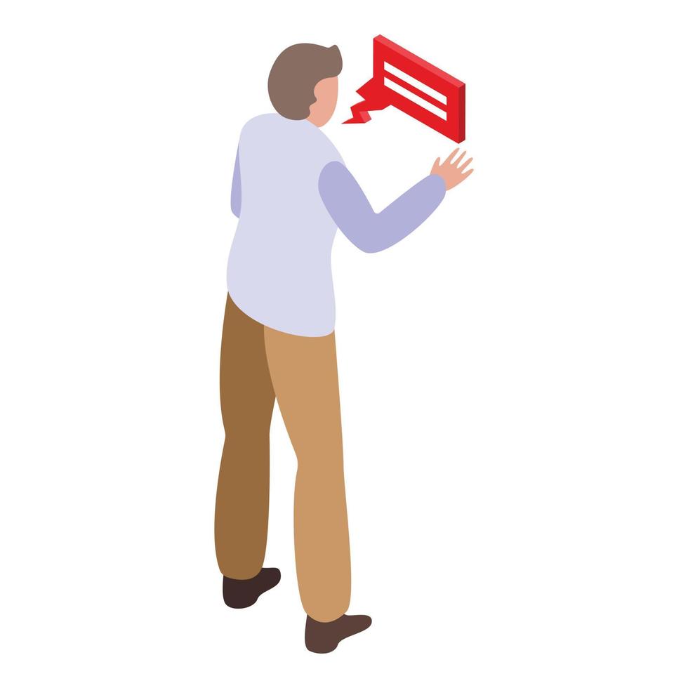 Friend discussion icon, isometric style vector