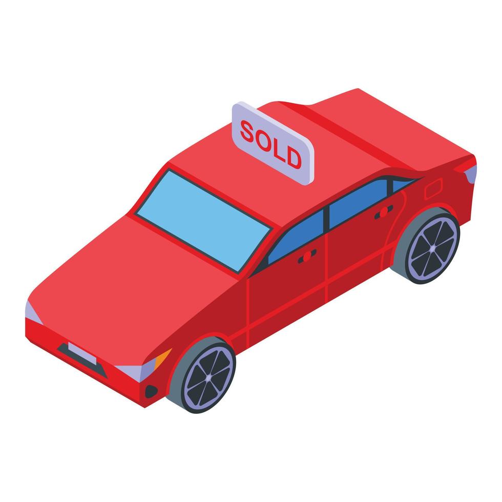 Monetization car sold icon, isometric style vector