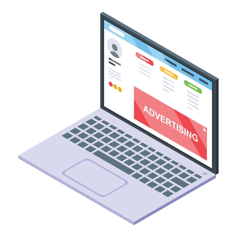 Monetization advertising icon, isometric style vector