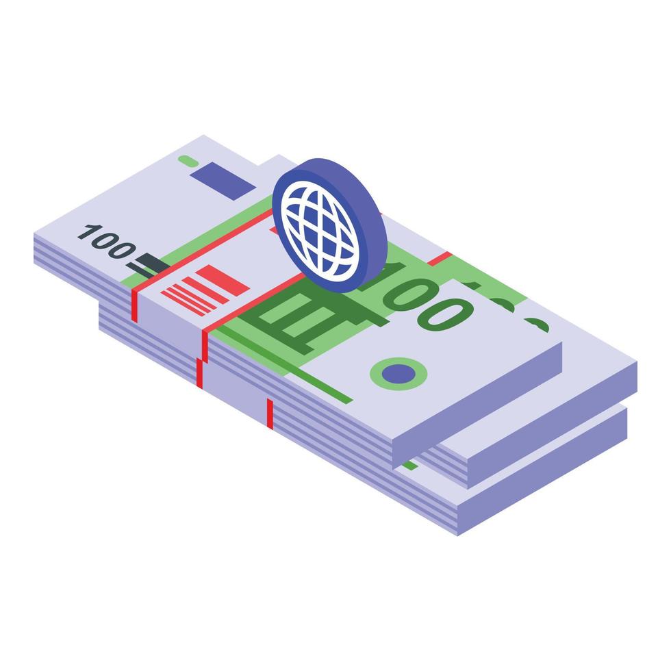 Monetization cash icon, isometric style vector