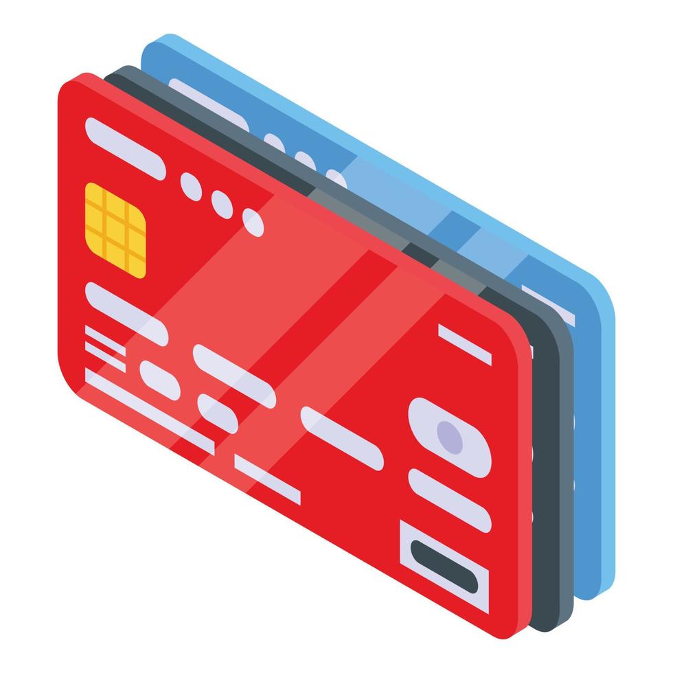 Monetization credit card icon, isometric style vector