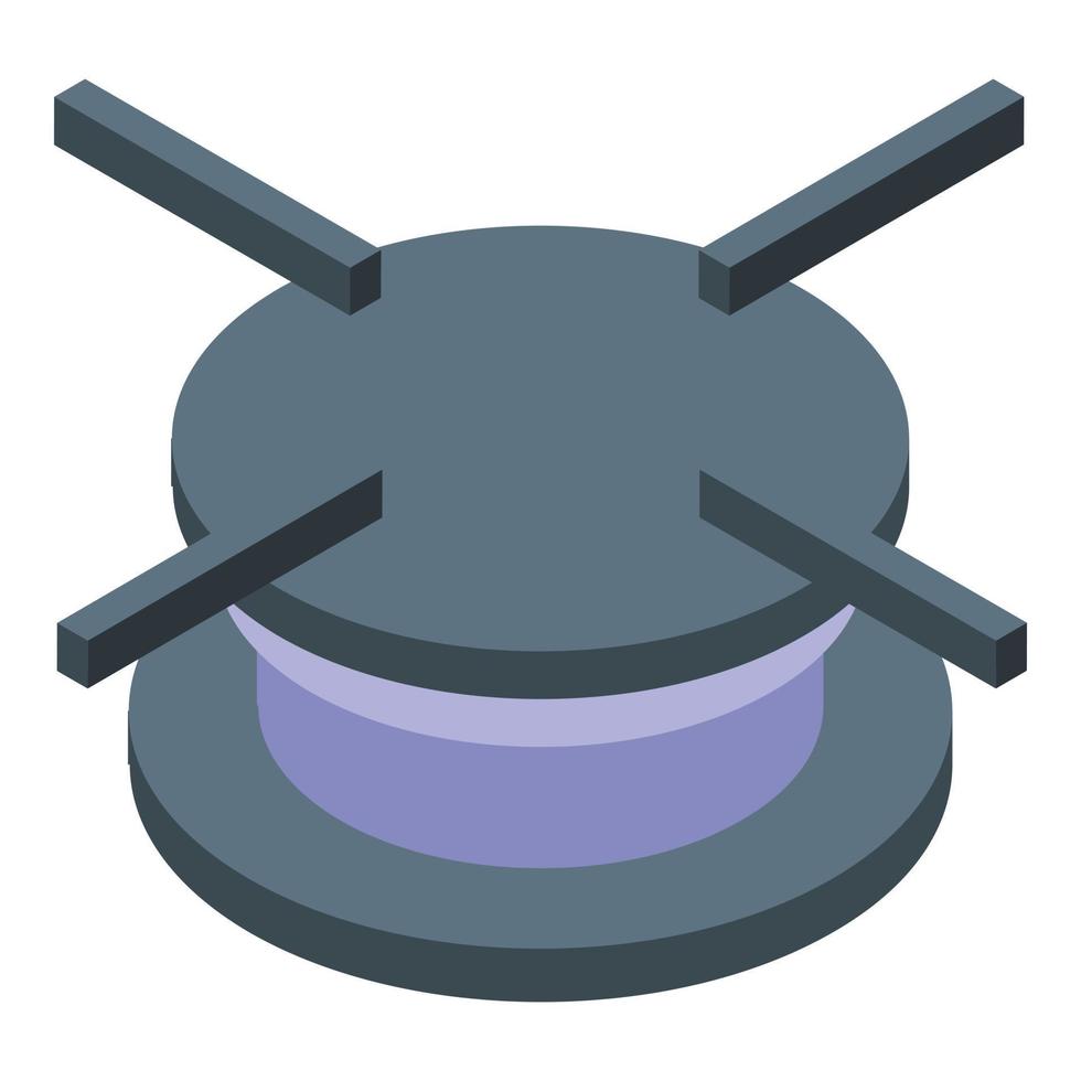 Pan burning gas stove icon, isometric style vector