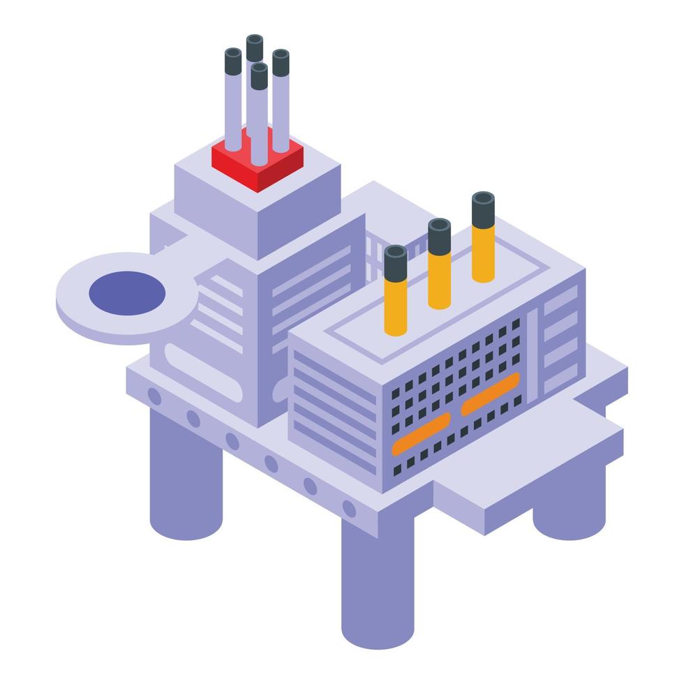 Sea drilling rig gas icon, isometric style vector