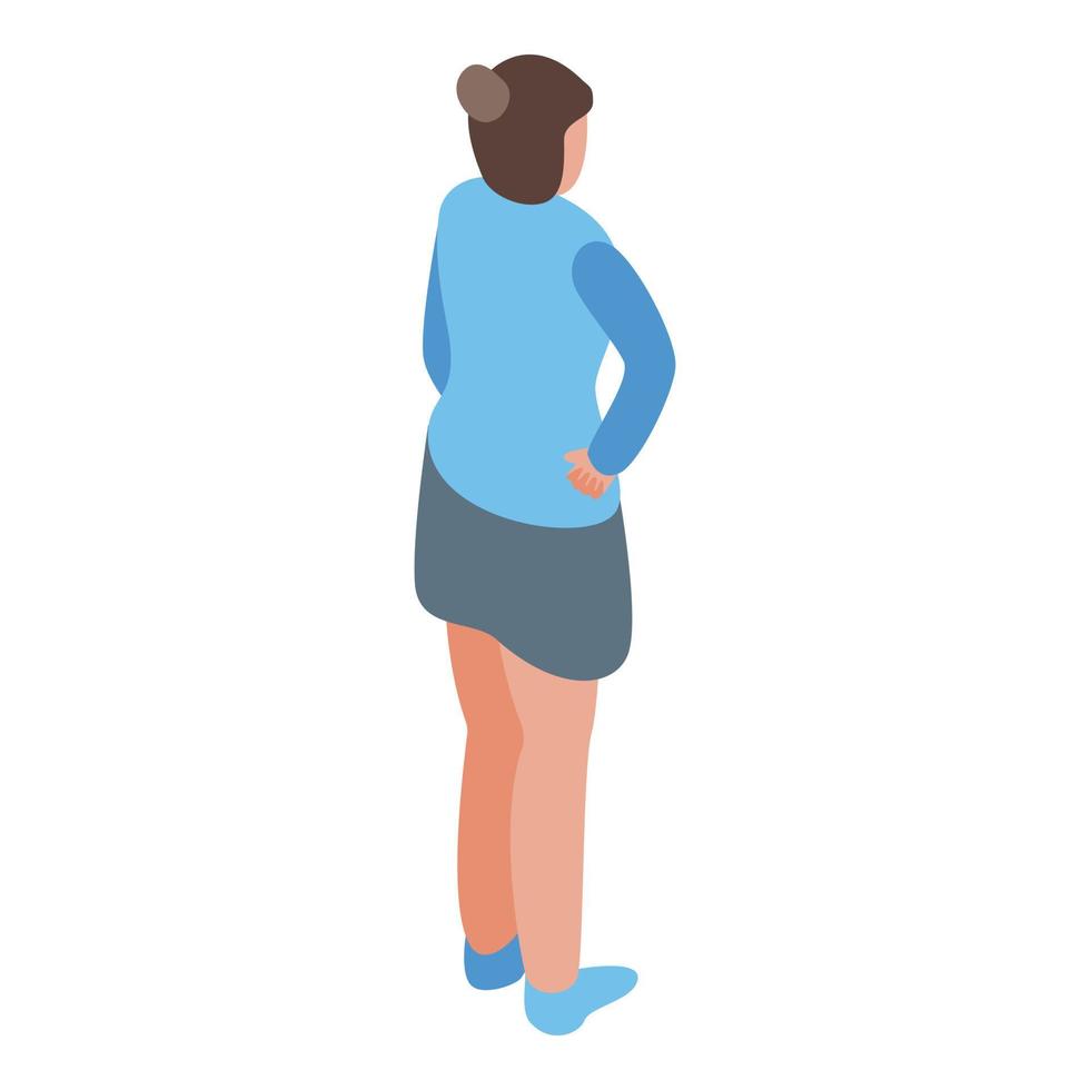 Girl candidate icon, isometric style vector