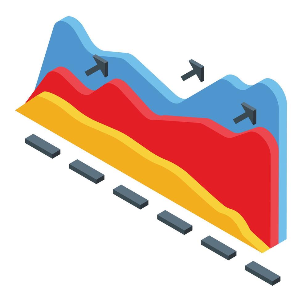 Problem solution graph icon, isometric style vector