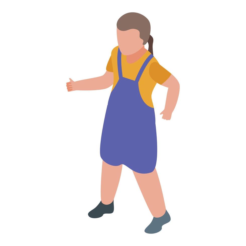 Child player football icon, isometric style vector