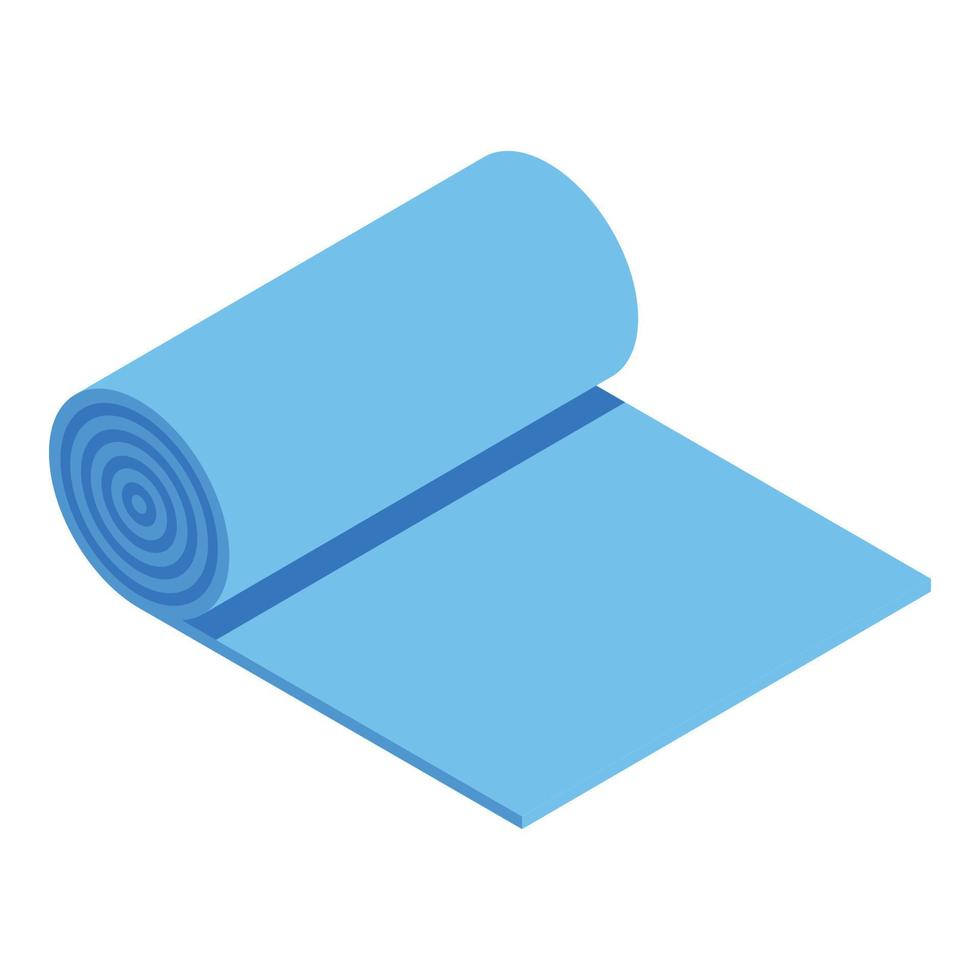 Gym mat icon, isometric style vector