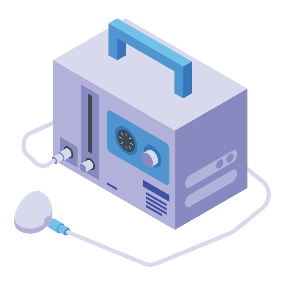 icono de ventilador pulmonar, estilo isométrico vector